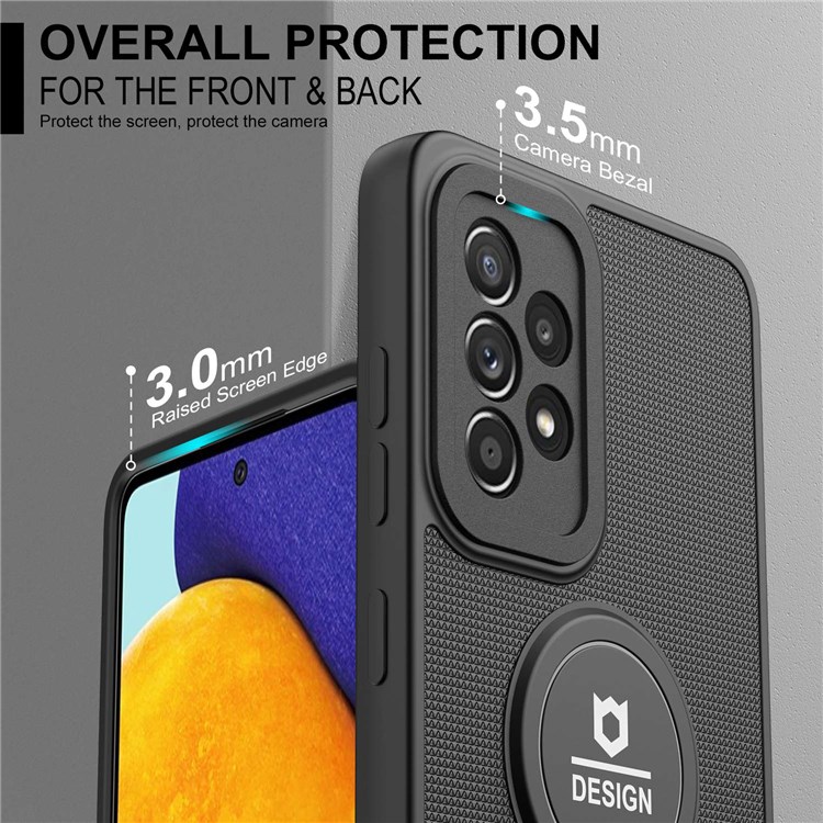 For Samsung Galaxy A33 5G Lightweight Anti-scratch Phone Case Drop-proof Cellphone Cover Built-in Magnetic Absorption Kickstand - Black-3