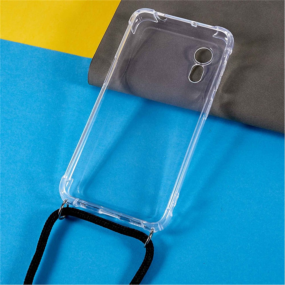 Reinforced Corner TPU Case for Samsung Galaxy Xcover 5, Anti-drop Transparent Phone Cover with Lanyard-4