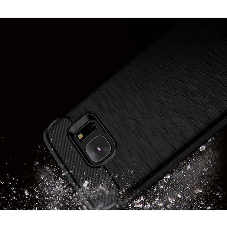 IPAKY Brushed TPU Back Case for Samsung Galaxy S7 G930 with Carbon Fiber Decorated - Black-5