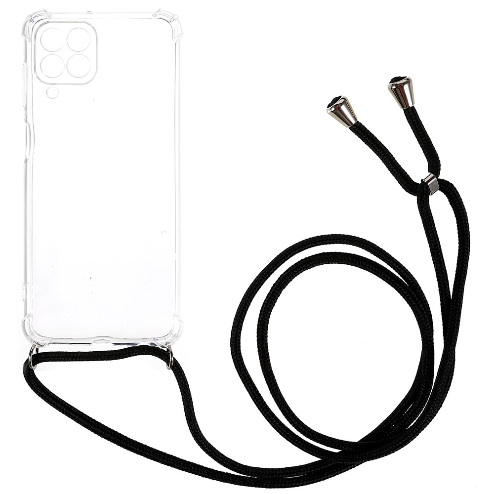 For Samsung Galaxy M33 5G (Global Version) Anti-drop Enhanced Corner Transparent TPU Phone Case with Lanyard-1