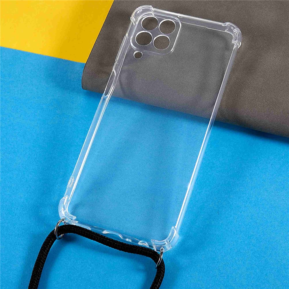 For Samsung Galaxy M33 5G (Global Version) Anti-drop Enhanced Corner Transparent TPU Phone Case with Lanyard-2