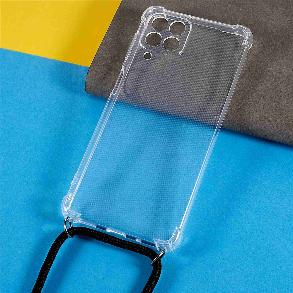 For Samsung Galaxy M53 5G Enhanced Corner Clear Phone Case TPU Drop-proof Cover with Lanyard-2