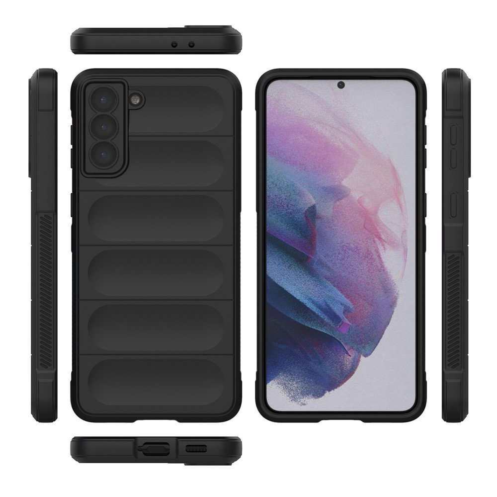 For Samsung Galaxy S21+ 5G Rugged Back Phone Case Shockproof Soft TPU Protective Cover - Black-6