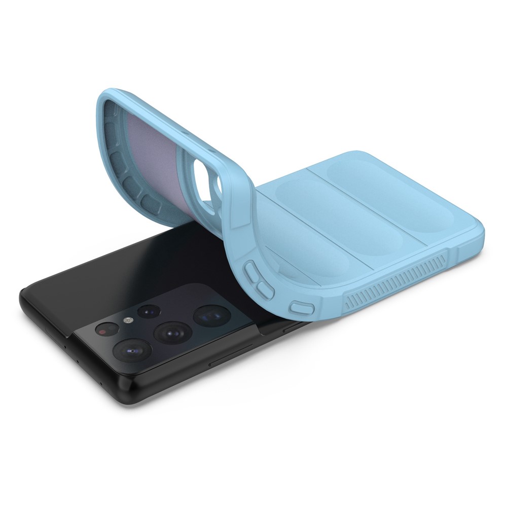 Rugged Phone Case for Samsung Galaxy S21 Ultra 5G, Anti-drop Protection Precise Cutout TPU Cover - Baby Blue-3