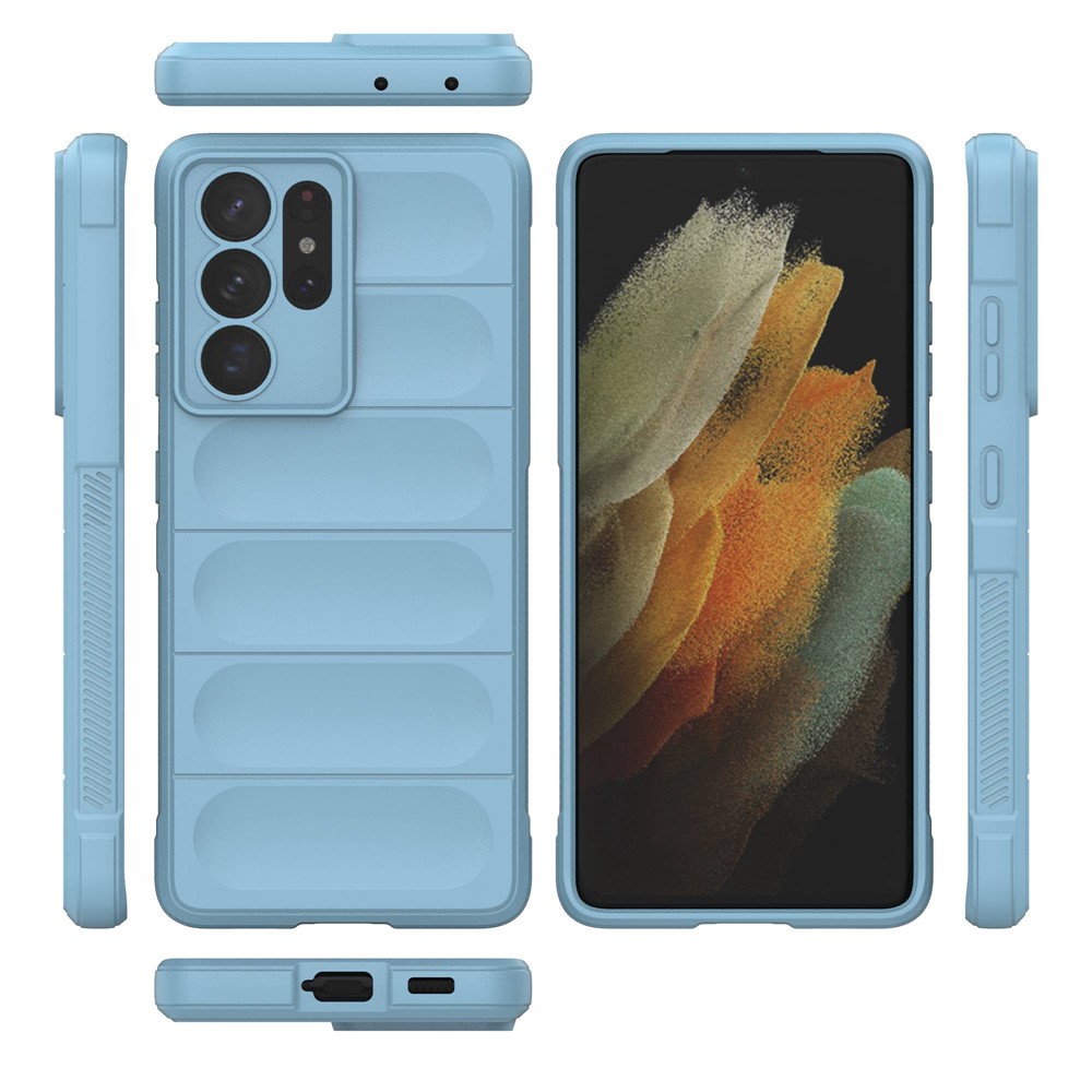 Rugged Phone Case for Samsung Galaxy S21 Ultra 5G, Anti-drop Protection Precise Cutout TPU Cover - Baby Blue-6