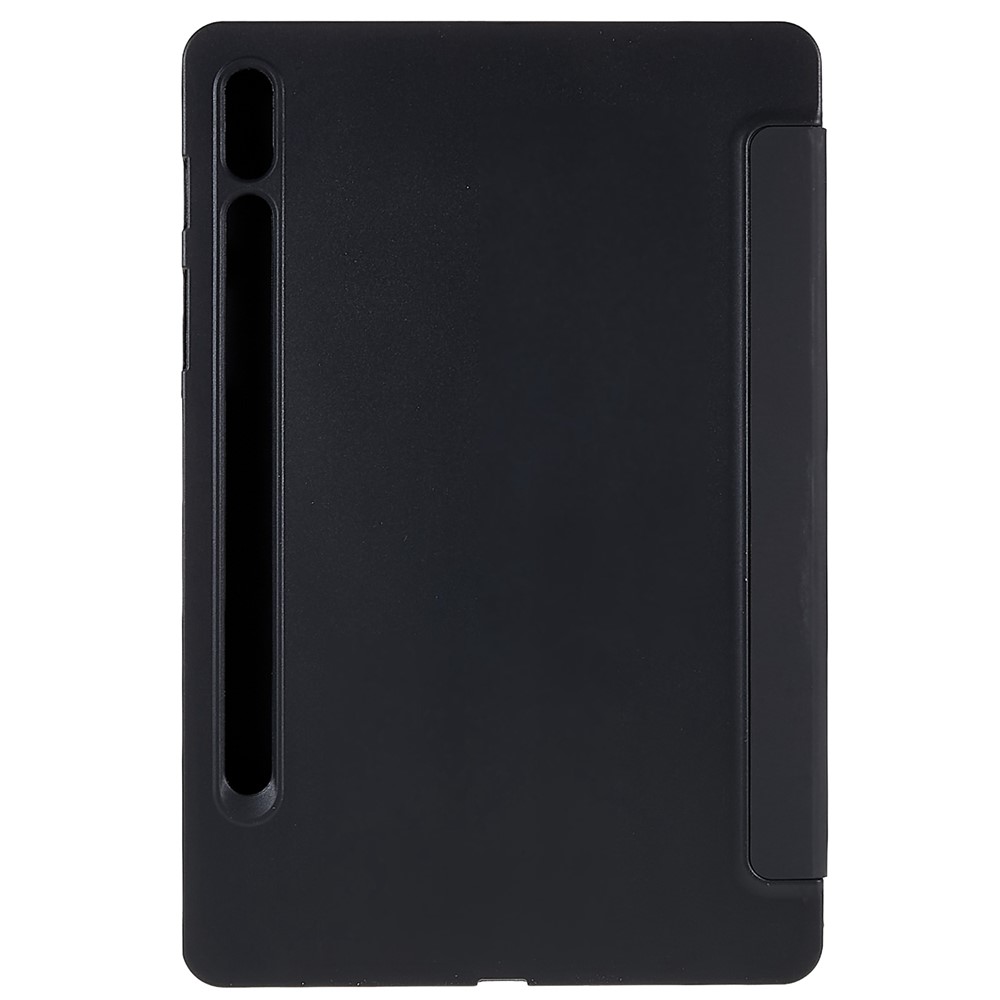 For Samsung Galaxy Tab S7/S8 Inner Honeycomb Design Tri-fold Stand Leather Tablet Case Protective Cover - Black-4