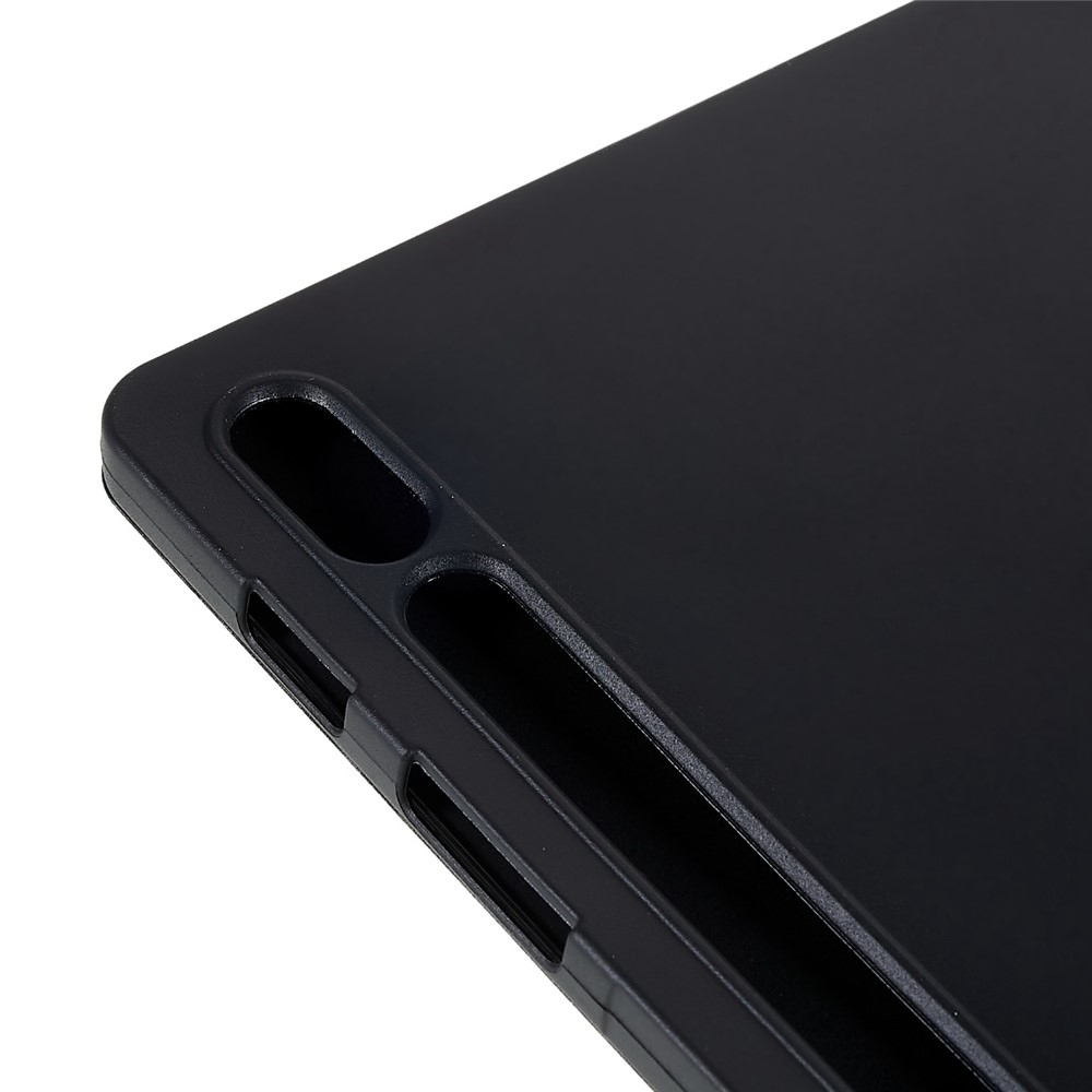 For Samsung Galaxy Tab S7/S8 Inner Honeycomb Design Tri-fold Stand Leather Tablet Case Protective Cover - Black-7