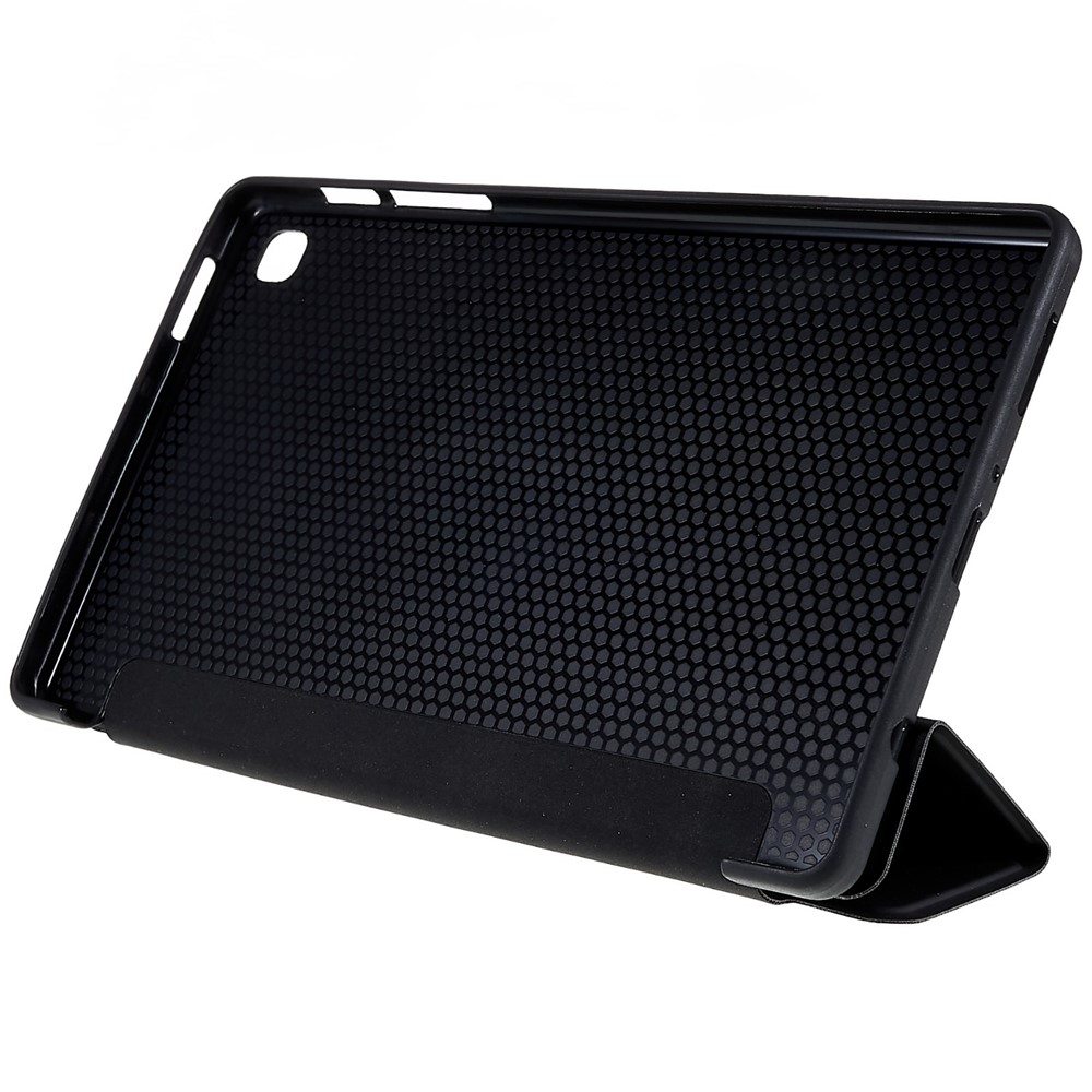 For Samsung Galaxy Tab A7 Lite 8.7-inch Inner Honeycomb Design Anti-fall Anti-scratch Leather Tablet Case Auto Wake/Sleep Cover with Tri-fold Stand - Black-7