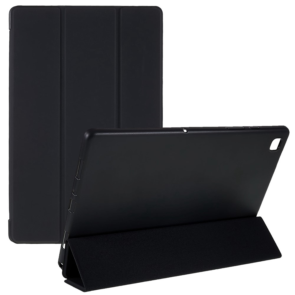 For Samsung Galaxy Tab A7 10.4 (2020) Tri-fold Stand Inner Honeycomb Design Anti-scratch Drop-proof Leather Tablet Case Auto Wake/Sleep Cover - Black-1