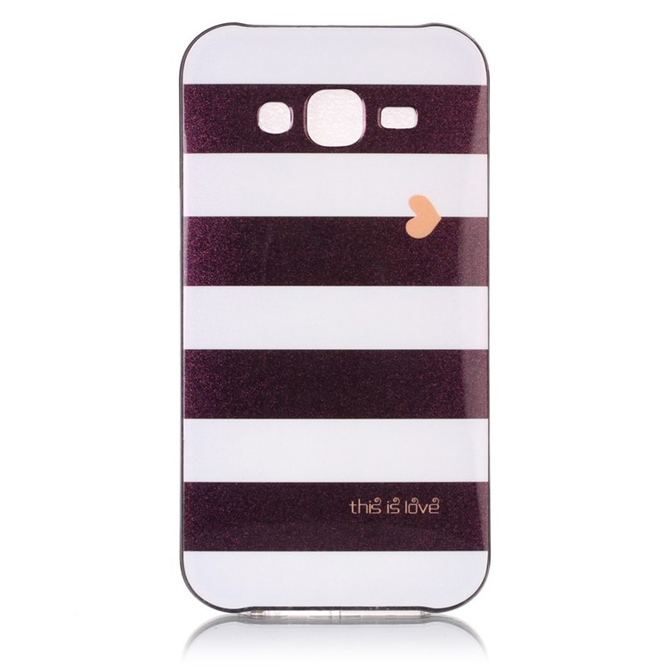 Detachable 2-in-1 IMD PC + TPU Case for Samsung Galaxy J7 SM-J700F - White and Black Stripes-2