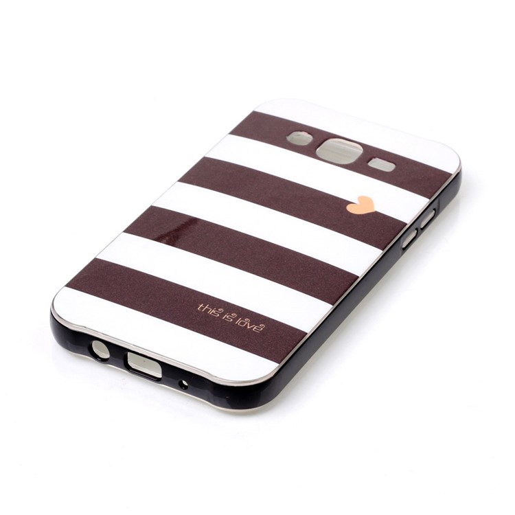 Detachable 2-in-1 IMD PC + TPU Case for Samsung Galaxy J7 SM-J700F - White and Black Stripes-3