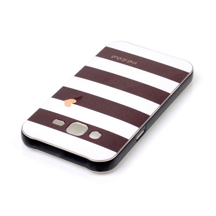 Detachable 2-in-1 IMD PC + TPU Case for Samsung Galaxy J7 SM-J700F - White and Black Stripes-4