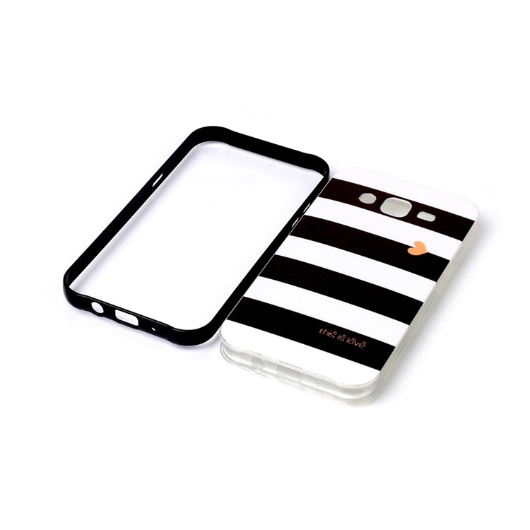 Detachable 2-in-1 IMD PC + TPU Case for Samsung Galaxy J7 SM-J700F - White and Black Stripes-6