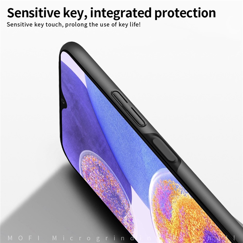 MOFI JK PC Series-1 Shield for Samsung Galaxy A23 4G (165.4 x 76.9 x 8.4mm) Phone Case Matte Hard PC Shockproof Cover with Strap - Black-3