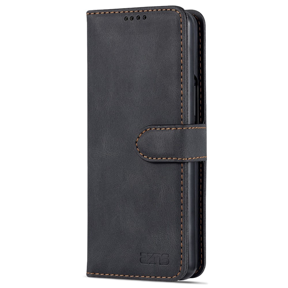 AZNS For Samsung Galaxy Z Fold4 5G PU Leather Wallet Case Magnetic Closure Stand Flip Protective Phone Cover - Black-7