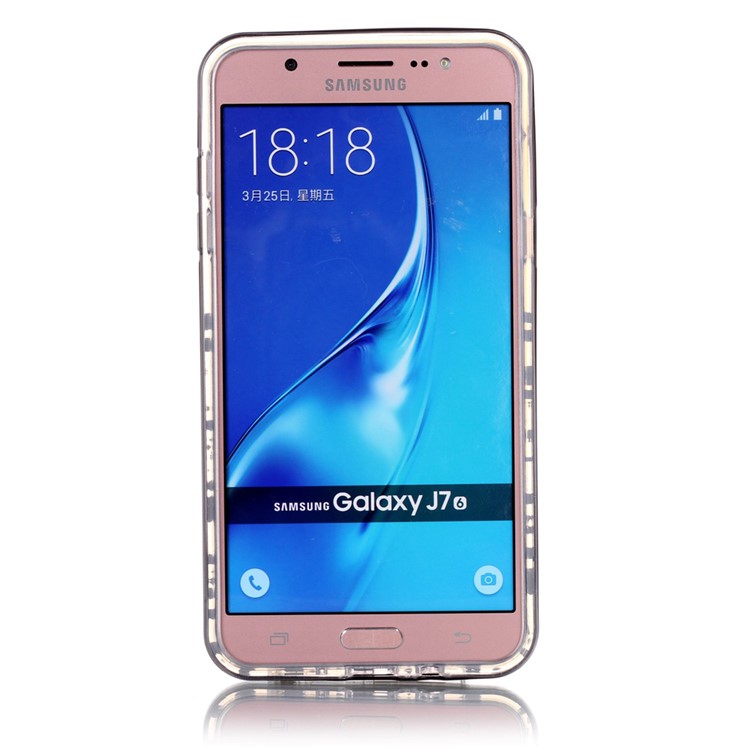 2-in-1 PC Frame + IMD Patterned TPU Hybrid Case for Samsung J7 (2016) SM-J710 - Black and White Stripes-3