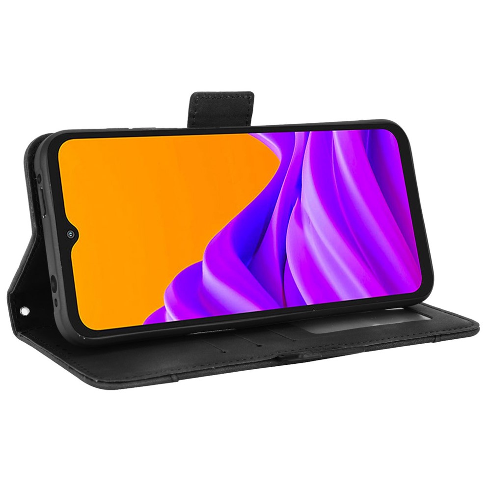 Für Samsung Galaxy Xcover6 Pro 5G PU Leder-kear-resistant-handy-wallet-standschutzschale Mit Mehreren Kartensteckplätzen - Schwarz