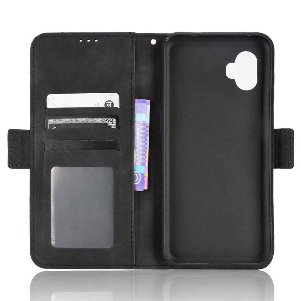 Für Samsung Galaxy Xcover6 Pro 5G PU Leder-kear-resistant-handy-wallet-standschutzschale Mit Mehreren Kartensteckplätzen - Schwarz