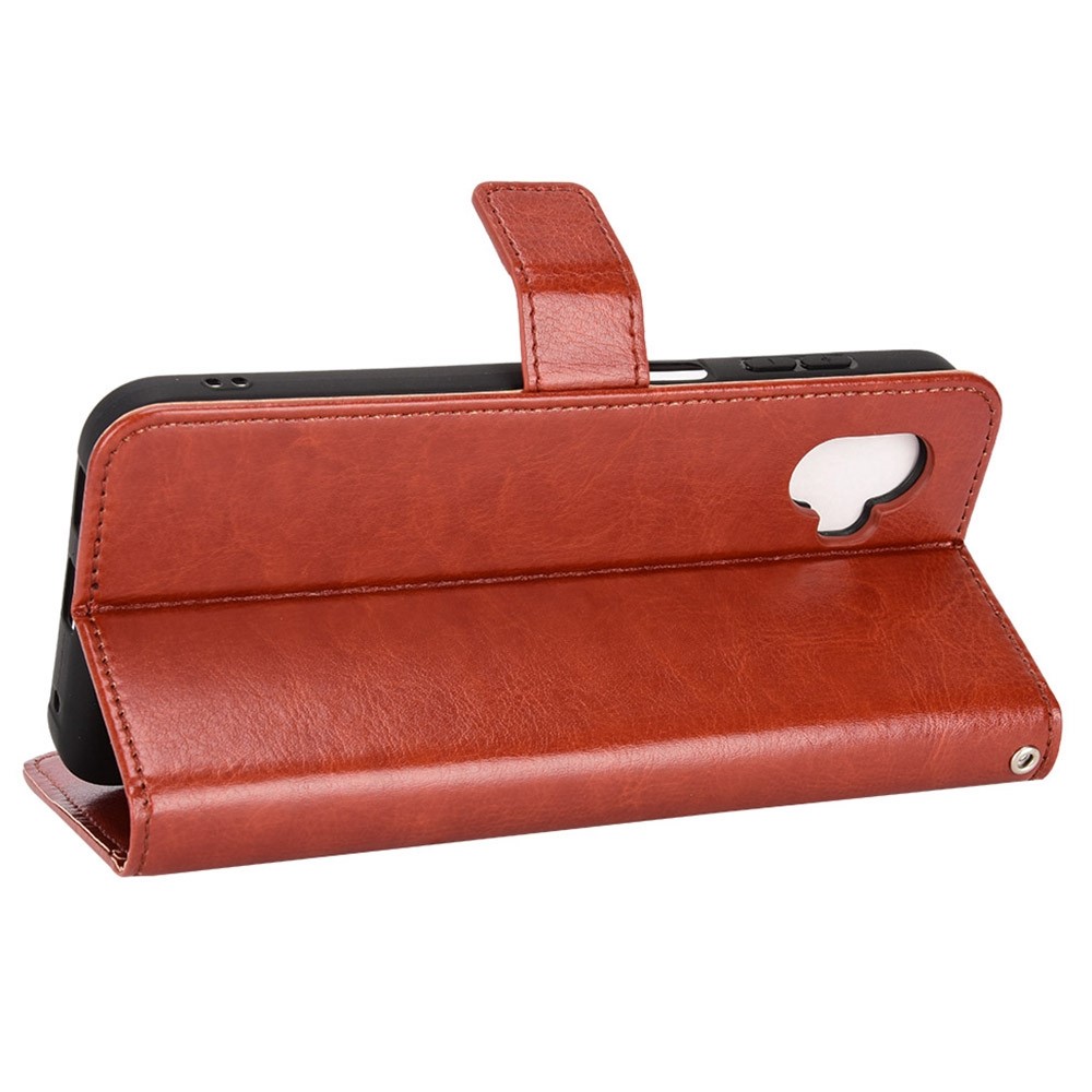 Crazy Horse Texture Case for Samsung Galaxy Xcover6 Pro 5G, Adjustable Stand PU Leather Phone Cover with Wallet - Brown-3