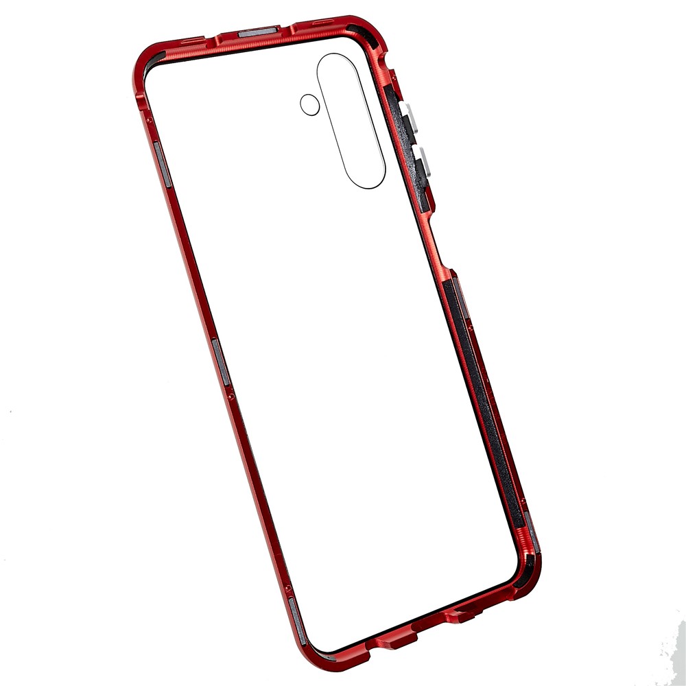 For Samsung Galaxy A13 5G Anti-Fall 360-Degree Protection Phone Cover Double-Sided Tempered Glass + Magnetic Metal Frame Anti-Scratch Shell with Lock - Red-10