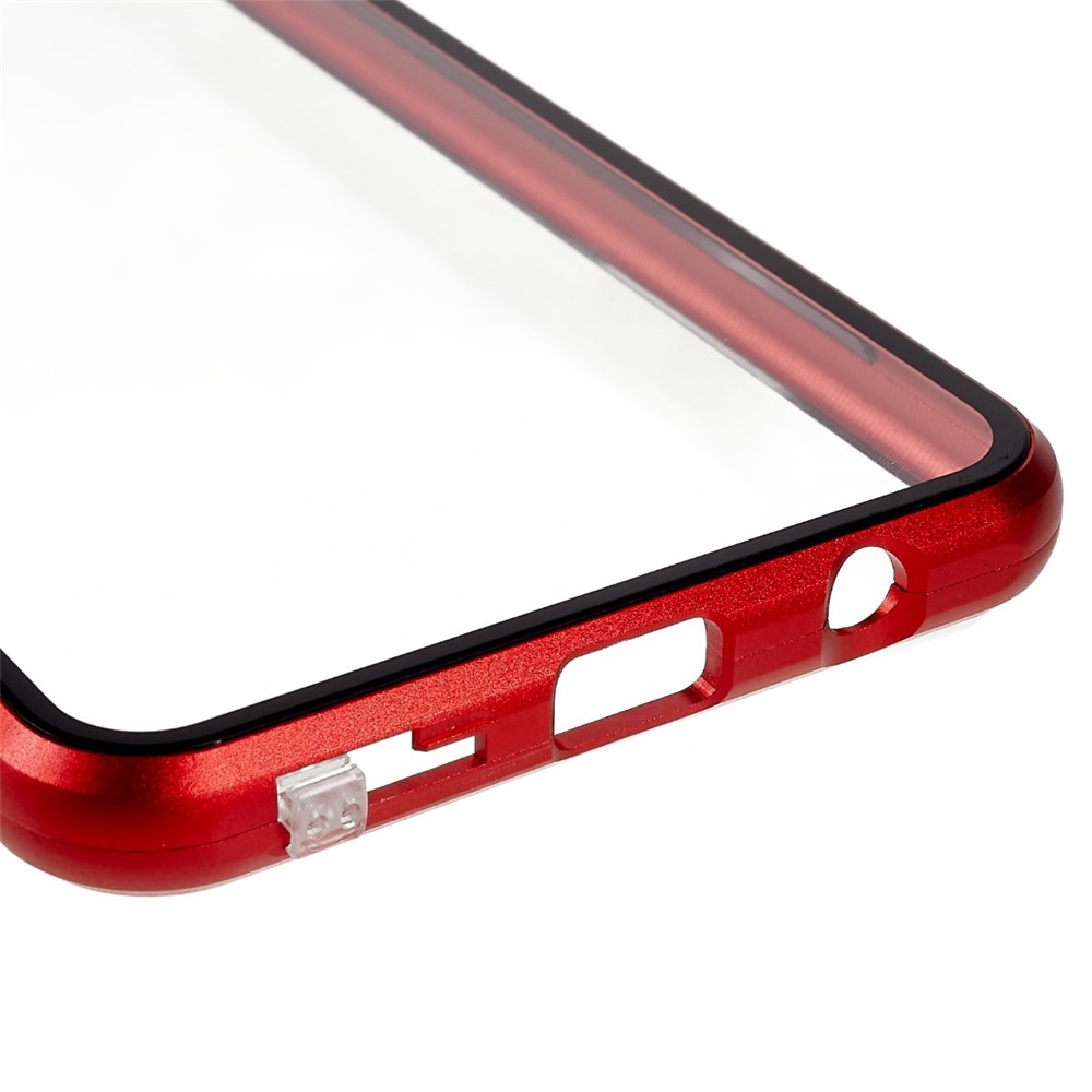 For Samsung Galaxy A13 5G Anti-Fall 360-Degree Protection Phone Cover Double-Sided Tempered Glass + Magnetic Metal Frame Anti-Scratch Shell with Lock - Red-6