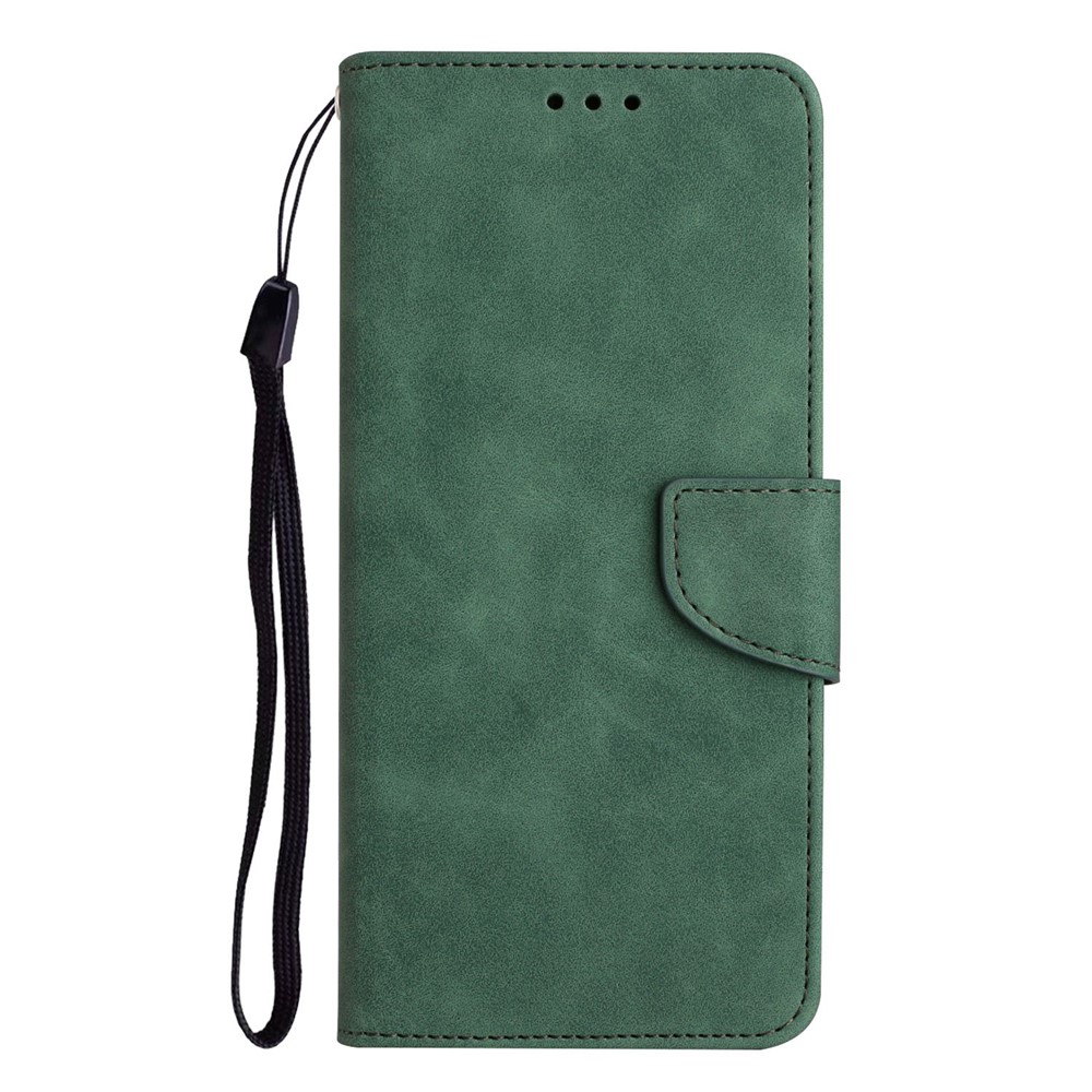 For Samsung Galaxy A22 4G (EU Version) Solid Color PU Leather Shockproof Phone Case with Wallet Stand - Green-8