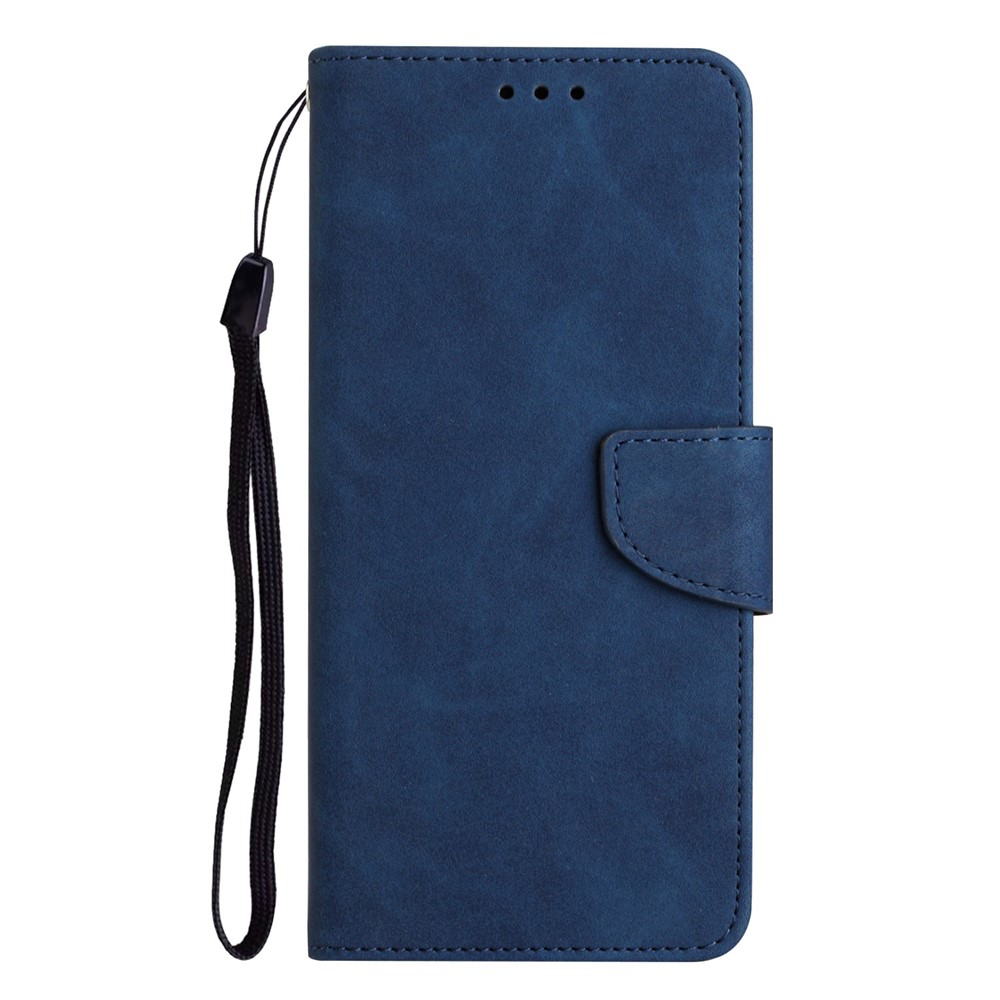 Magnetic Clasp PU Leather Case for Samsung Galaxy A33 5G, Solid Color Wallet Stand Protective Phone Cover - Blue-8
