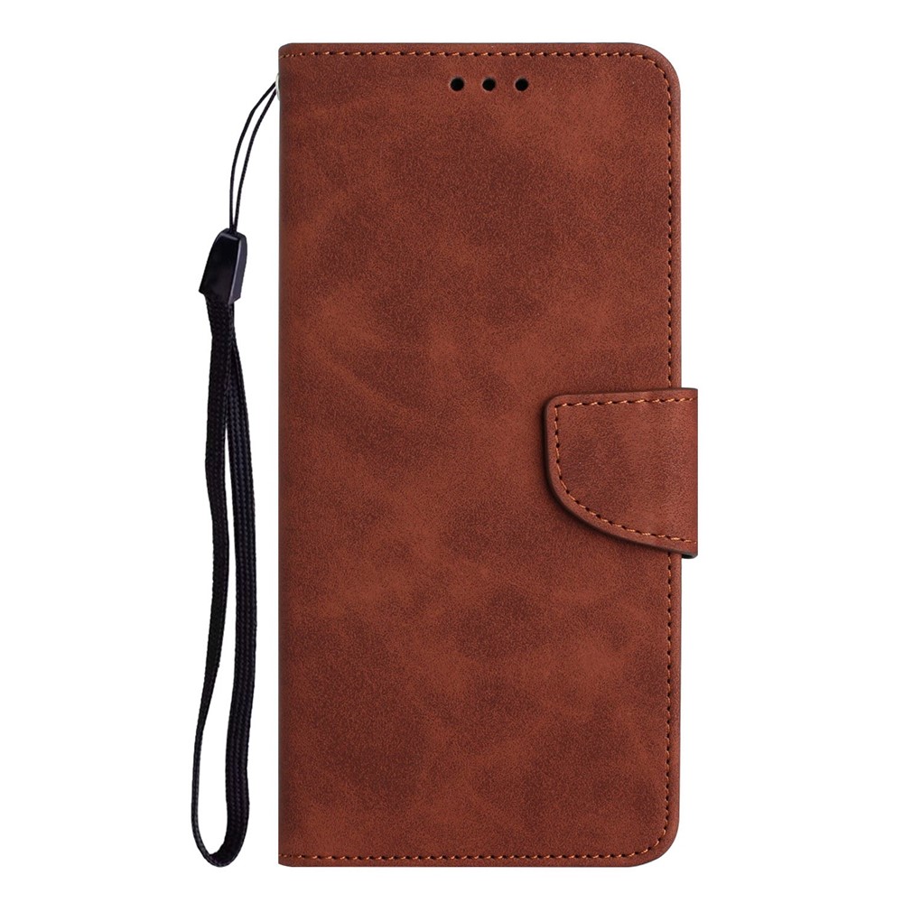For Samsung Galaxy A13 4G Shockproof Flip PU Leather Case Well Protection Phone Cover Shell with Knife Buckle Card Holder - Brown-8