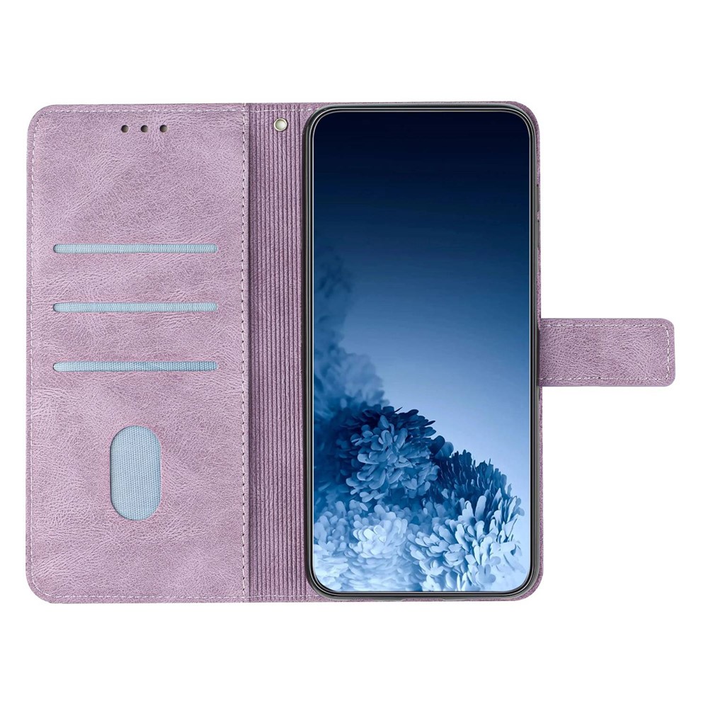For Samsung Galaxy A52 5G/4G Magnetic Clasp PU Leather Stand Mandala Flower Imprinted Phone Case Shockproof Mobile Phone Wallet Cover - Purple-2