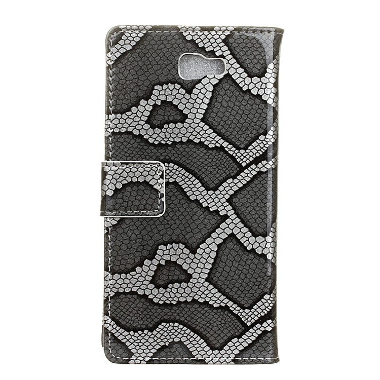 Snake Texture Wallet Leather Case for Samsung Galaxy On7 2016/J7 Prime - Grey-2