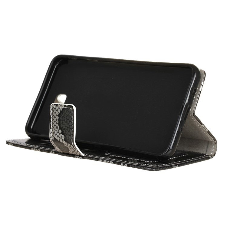 Snake Texture Wallet Leather Case for Samsung Galaxy On7 2016/J7 Prime - Grey-4