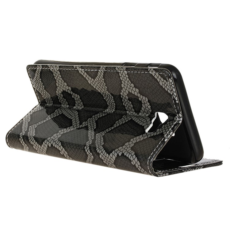 Snake Texture Wallet Leather Case for Samsung Galaxy On7 2016/J7 Prime - Grey-5