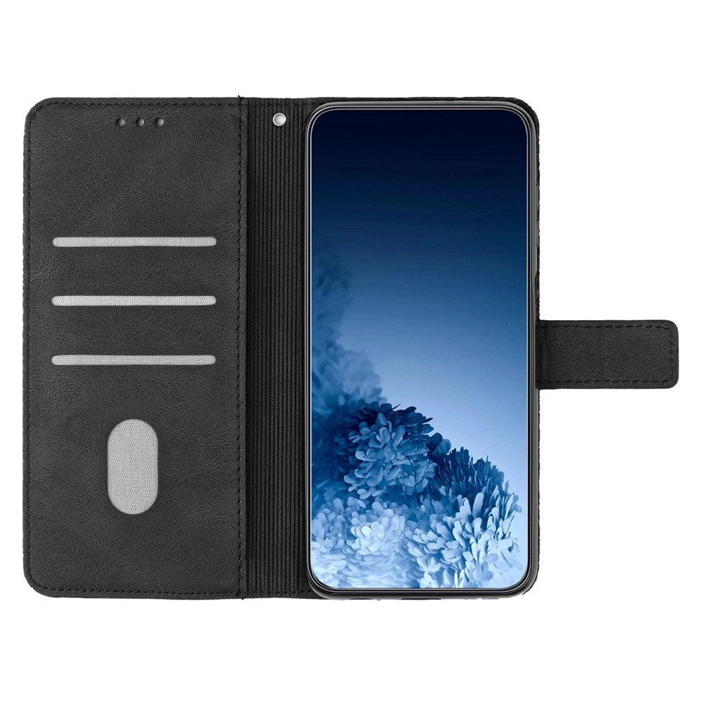 Drop-proof Leather Case for Samsung Galaxy A73 5G, Mandala Flower Imprinted Phone Stand Wallet Flip Cover - Black-2