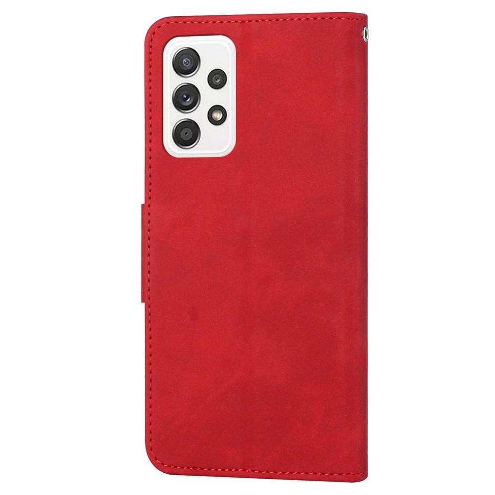 For Samsung Galaxy A23 4G (165.4 x 76.9 x 8.4mm) Solid Color Shockproof Leather Phone Case Viewing Stand Anti-scratch Full Protection Phone Cover - Red-9