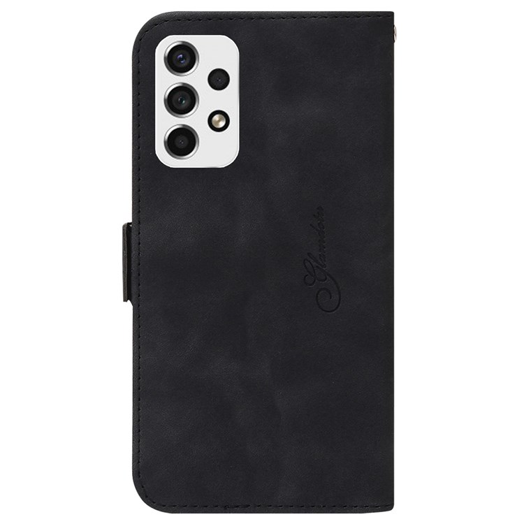 For Samsung Galaxy A53 5G RFID Blocking Geometric Lines Imprinted Anti-wear Phone Case Wallet Stand Well-protected Magnetic Cover - Black-11