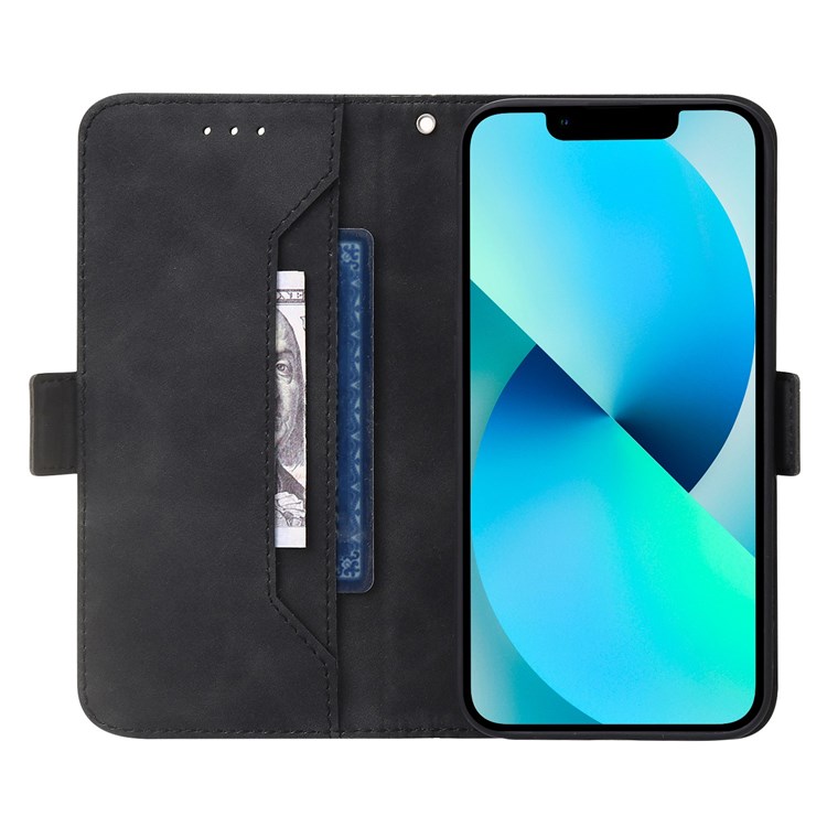 For Samsung Galaxy S21 FE 5G RFID Blocking Geometric Lines Imprinted Anti-shock Case Wallet Style Magnetic Phone Cover with Stand - Black-2