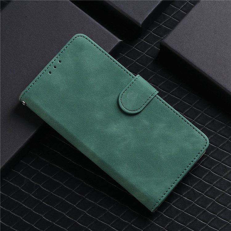 For Samsung Galaxy Xcover Pro 2 Skin-touch Feeling Stand Phone Case PU Leather Magnetic Wallet Cover with Strap - Green-9