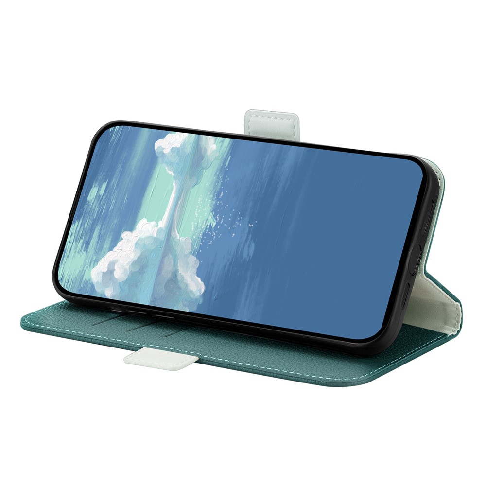 Phone Case for Samsung Galaxy A52 4G/5G/A52s 5G, Candy Color Wallet Style Litchi Texture Anti-wear Leather Magnetic Shell with Stand - Green-4