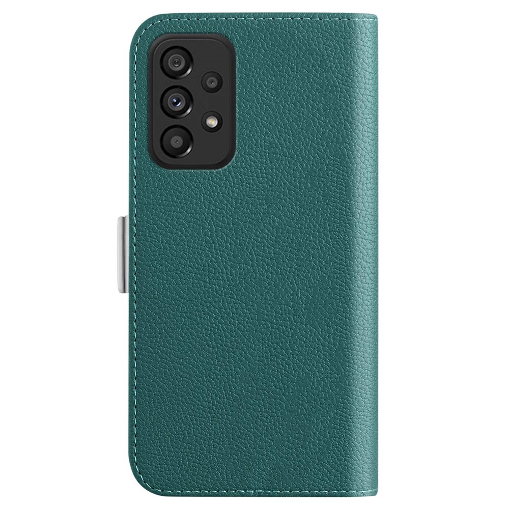 Phone Case for Samsung Galaxy A52 4G/5G/A52s 5G, Candy Color Wallet Style Litchi Texture Anti-wear Leather Magnetic Shell with Stand - Green-5