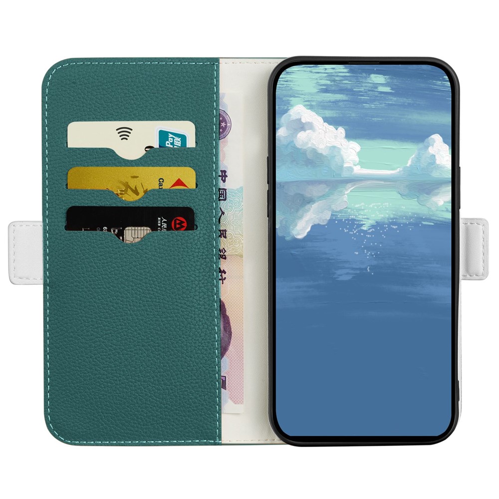 Phone Case for Samsung Galaxy A52 4G/5G/A52s 5G, Candy Color Wallet Style Litchi Texture Anti-wear Leather Magnetic Shell with Stand - Green-7