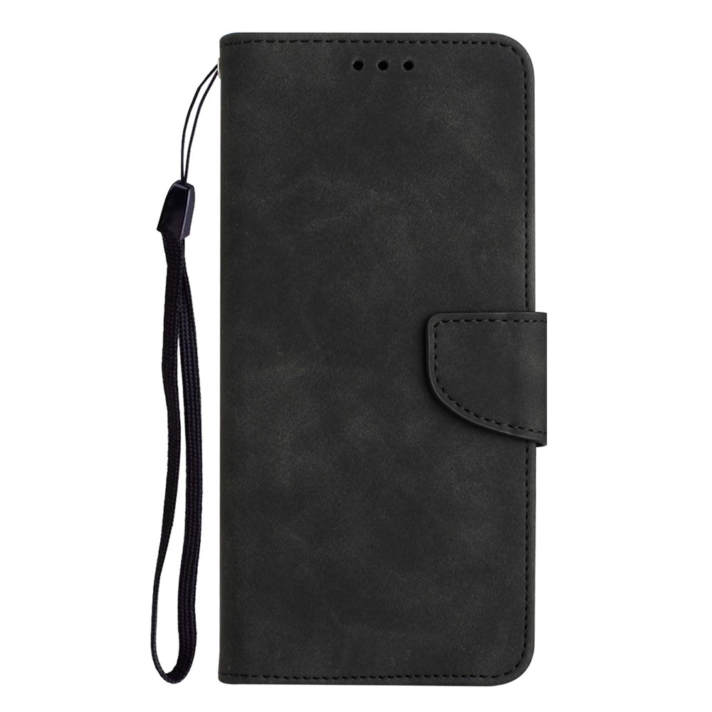 For Samsung Galaxy A12 Anti-drop Full Coverage Phone Case with Magnetic Clasp Solid Color Scratch-resistant PU Leather Phone Wallet Cover Stand - Black-4