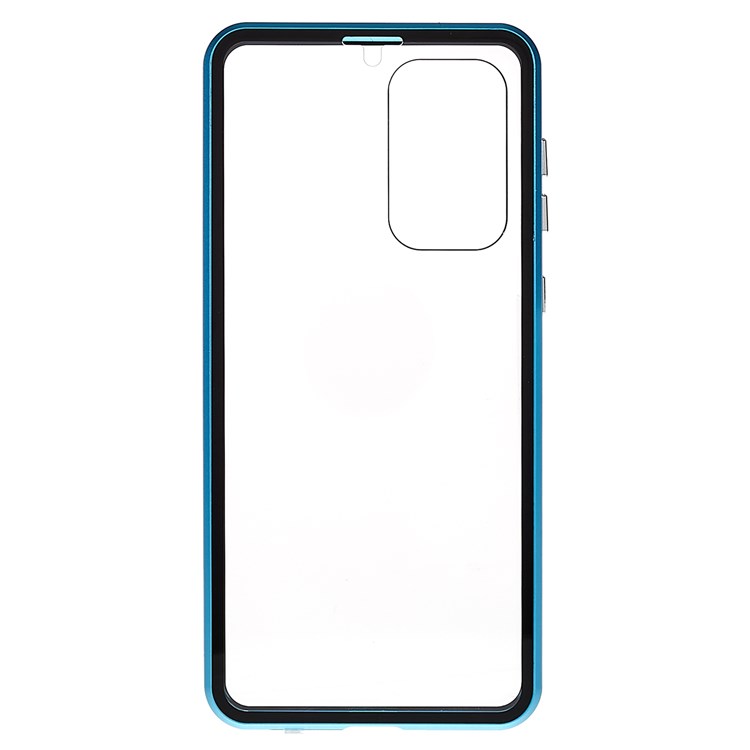 For Samsung Galaxy A33 5G Full Protection Phone Case Double-Sided Tempered Glass + Metal Frame Magnetic Closure Cover - Blue-4