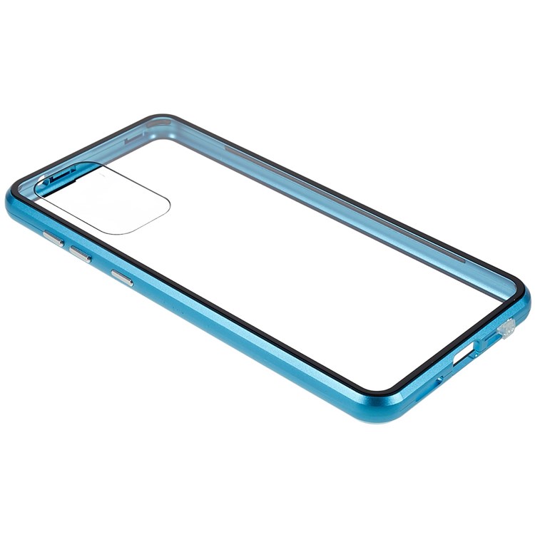 For Samsung Galaxy A33 5G Full Protection Phone Case Double-Sided Tempered Glass + Metal Frame Magnetic Closure Cover - Blue-5