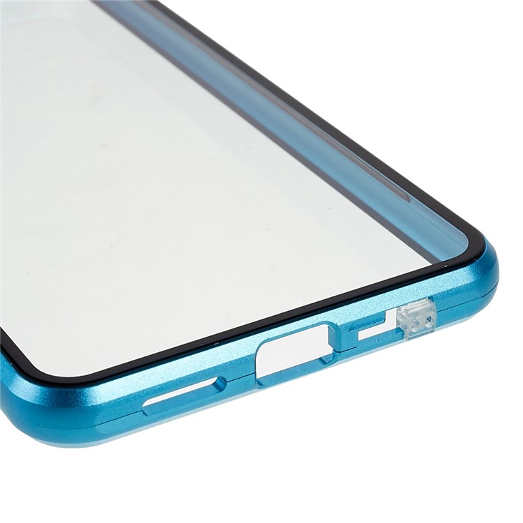 For Samsung Galaxy A33 5G Full Protection Phone Case Double-Sided Tempered Glass + Metal Frame Magnetic Closure Cover - Blue-6