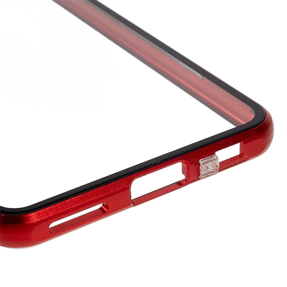 For Samsung Galaxy A53 5G Double-Sided Tempered Glass + Metal Frame Phone Case Full Coverage Magnetic Absorption Cover - Red-6