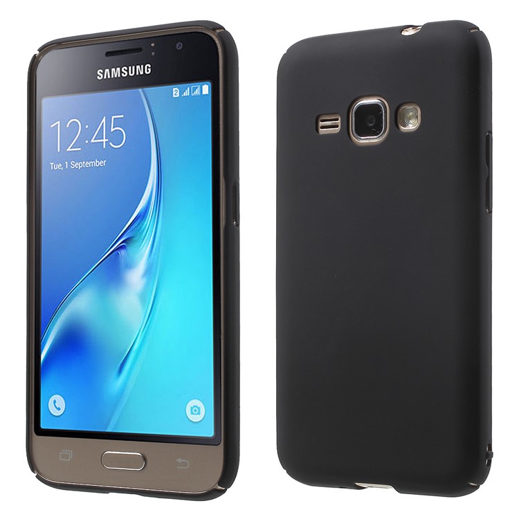 Rubberized Plastic Hard Case for Samsung Galaxy J1 (2016) J120 - Black-1