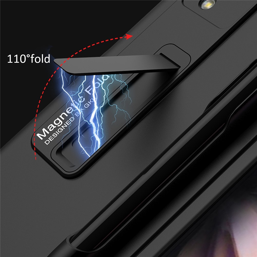 GKK Hard PC Folding Phone Case for Samsung Galaxy Z Fold3 5G, Drop-proof Protective Cover with Ultra-slim Kickstand and Pen Slot - Black-3