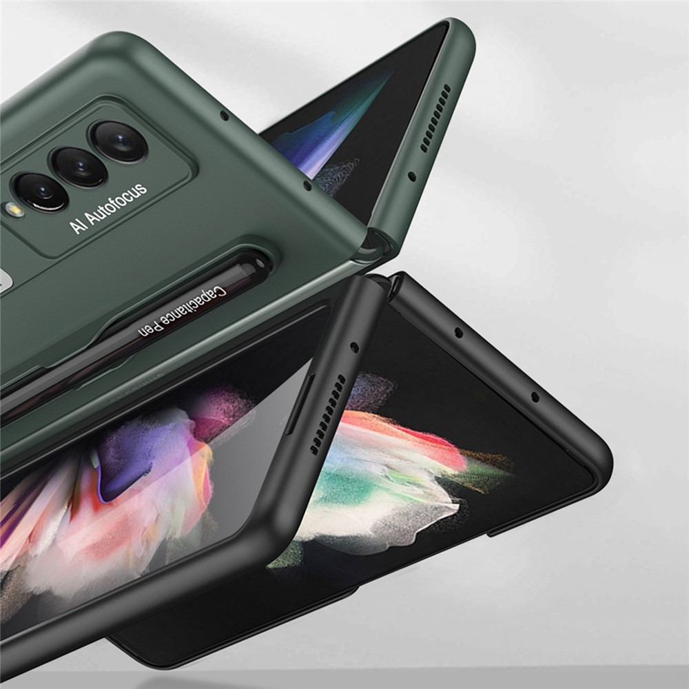 GKK Hard PC Folding Phone Case for Samsung Galaxy Z Fold3 5G, Drop-proof Protective Cover with Ultra-slim Kickstand and Pen Slot - Black-5