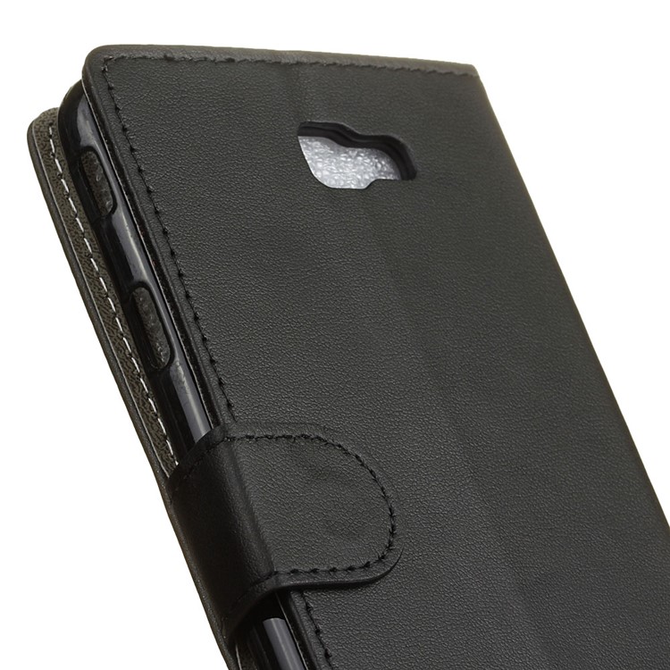 PU Leather Wallet Protection Case for Samsung Galaxy J5 Prime/On5 2016 - Black-3