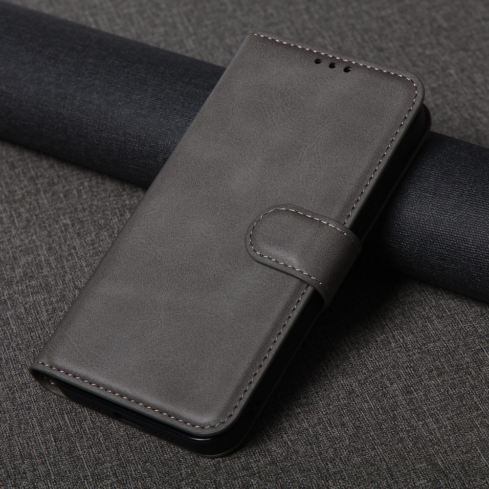 For Samsung Galaxy A23 5G Flip Folio Wallet Case PU Leather Stand Magnetic Clasp Shockproof Cover - Grey-5